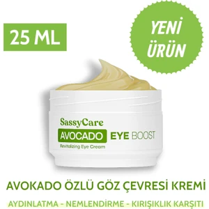Sassycare Avocado Eye Boost – Nemlendirici, Besleyici,  Anti-Aging Göz Altı ve Göz Çevresi Bakım Kremi 25 ml