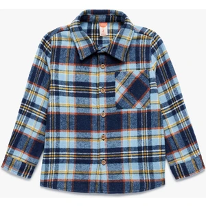 Uzun Kollu Cep Detaylı Kareli Oduncu Gömleği