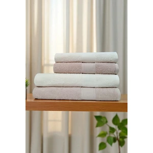 90X150 & 50X90 cm – Petek 4'lü Banyo Havlu Seti