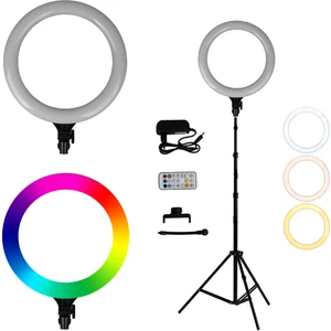 Işık Halkası Ring Light Rgb LED Işık 38 cm Video Işığı Rgb Gün Işığı ve 210 cm Tripod