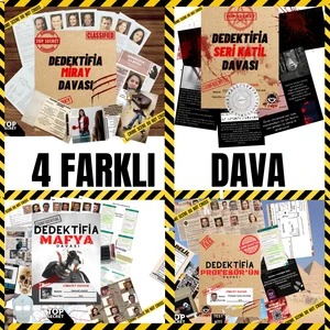 4 Farklı Cinayet Davası Bir Arada, Çözülememiş Zor Davalar Serisi, Kutulu Kampanyalı Dedektiflik Oyunu, Dedektif Oyunu, Suçlu Kim Oyunu