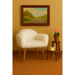 Makyaj Masası Pufu, Peluş Kumaş,dekoratif Puf , Sırtlı Puf, Mini Koltuk, Berjer Koltuk