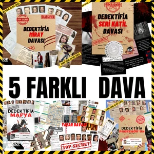 5 Farklı Cinayet Davası Bir Arada, Çözülememiş Zor Davalar Serisi, Kutulu Kampanyalı Dedektiflik Oyunu, Dedektif Oyunu, DEDEKTİFİA5LİDAVASETİ