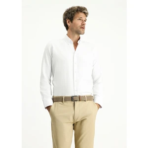 Uzun Kol Slim Fit Düğmeli Yaka Oxford Pamuklu Kolay Ütülenebilir Gömlek