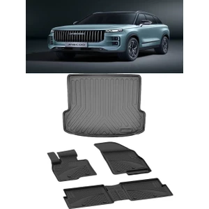 Jaecoo 7 4x4 2025 ve Sonrası 4.5d Paspas 3D Rizline Bagaj Havuzu Set