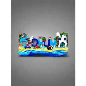 Bodrum Temalı Kabartmalı Polyester Magnet. 10CM x 5cm.