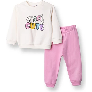 Hellobaby Kız Bebek Eşofman Takım Bisiklet Yaka Uzun Kol Lastikli Paça