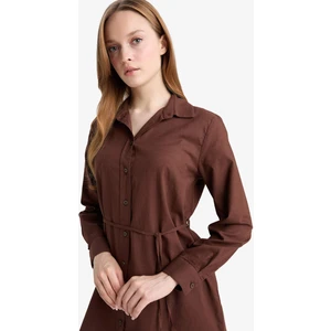 Regular Fit Poplin Bağlamalı Uzun Kollu Gömlek Tunik D4160AX25SM