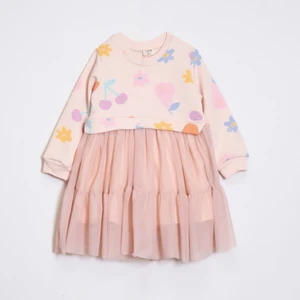 Kız Çocuk Tül Etekli Sweatshirt Elbise