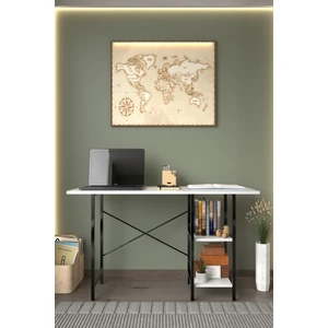 Tares Çalışma Masası Dekoratif 2 Raflı Çalışma Masası Ofis ve Bilgisayar Masası