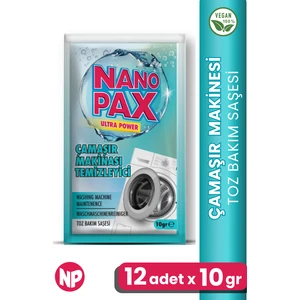 Çamaşır Makinesi Temizleyici Toz Bakım Saşesi (12 Adet x 10GR)