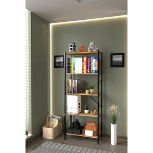 Ahlas 5 Raflı Dekoratif Kitaplık Dosya Rafı Ofis Rafı Mutfak Rafı Çok Amaçlı Raf 150 cm