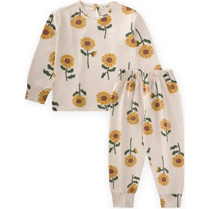 Desenli Pijama Takım 2-10 Yaş Ayçiçeği Desen