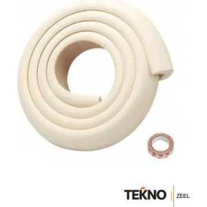 Krem Kalın Kauçuk Bebek Güvenliği 2 Metre Masa Kenar Köşe Koruma (Kaliteli Bant Ile)