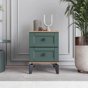 Silva&karin 2 Çekmeceli Komodin Tamamı Mdf (Yeşil)