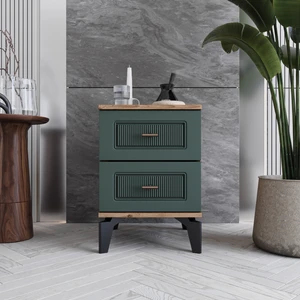 Libra 2 Çekmeceli Komodin Tamamı Mdf (Yeşil)