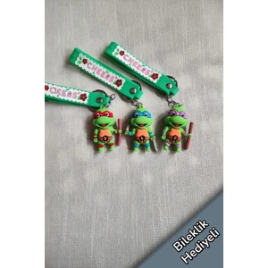 Ninja Kaplumbağalar 3D Silikon Anahtarlık ve Çanta Süsü 3 Adet
