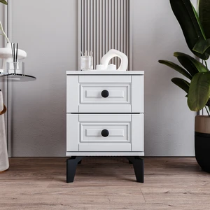 Terra 2 Çekmeceli Komodin Tamamı Mdf (Beyaz)
