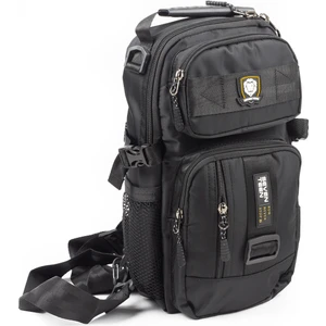 Çokgözlü Imperteks Kumaş Günlük Sırt Çapraz Göğüs El ve Omuz Çantası Unisex Siyah Sarı Body Bag 912