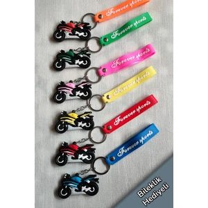 Motor Motosiklet 3D Silikon Anahtarlık ve Çanta Aksesuarı 6 Adet