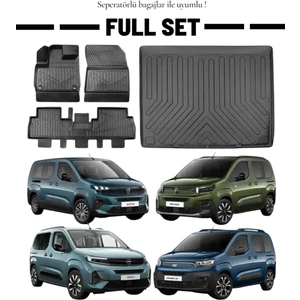 Zey Garage Tuning Doblo Rifter Berlingo Combo Bagaj Havuzu (Seperatörlü ) & Lüx 4d Havuzlu Paspas Seti 2023 - 2024 - 2025