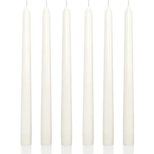 6 Lı Kısa Krem Konik Şamdan Mum Yükseklik 18 cm