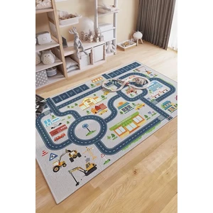 Dijital Kaymaz Yıkanabilir Arabalı Yol Haritası Oyun Halısı Çocuk Odası Halısı Oyun Matı DC-9134