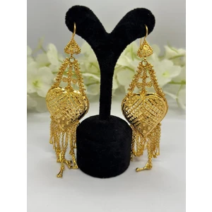 22 Ayar Altın Kaplama Hint Motifli Küpe LVD526-4