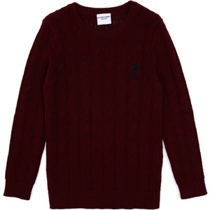 U.s. Polo Assn. Erkek Çocuk Bordo Kazak /triko 50315638-VR014