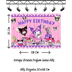 Kuromi Temalı Doğum Günü Afişi