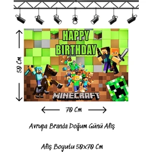 Minecraft Temalı Doğum Günü Afişi
