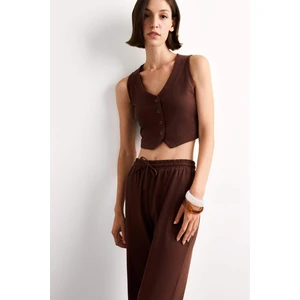 Fitted Düğmeli Yelek F9014AX25SM