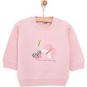 Hellobaby Basic Az Şardonlu Kelebek Desenli Sweatshirt Kız Bebek