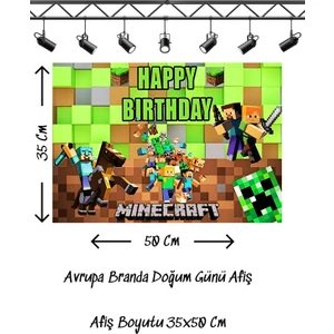 Minecraft Temalı Doğum Günü Afişi