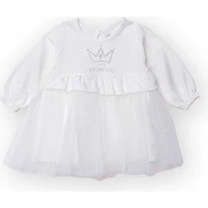 Hellobaby Kız Bebek Elbise Düğmeli Bisiklet Yaka Uzun Kol Reçme