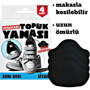 Siyah Ayakkabı Topuk Yaması , 4 Adet Ayakkabı Tamir Yaması Sunni Deri Kendinden Yapışkanlı