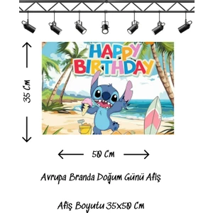Stitch Lilo Stich Stiç Temalı Doğum Günü Afişi
