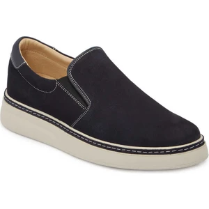 Lacivert Hakiki Nubuk Deri Erkek Loafer - E24I1AY56600-C39