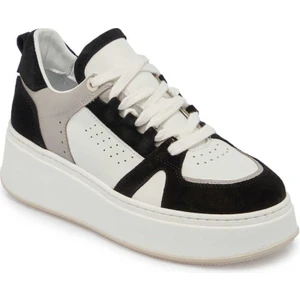 Siyah Hakiki Deri Kadın Sneaker - K24I1AY67133-A01