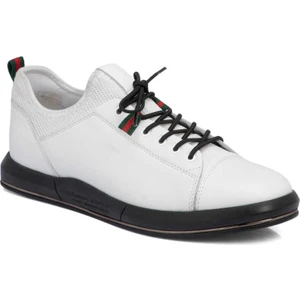 Beyaz Hakiki Deri Erkek Sneaker - E24I1AY56623-A26