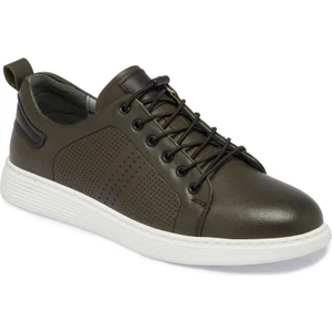 Yeşil Hakiki Deri Erkek Sneaker - E24I1AY56608-H48