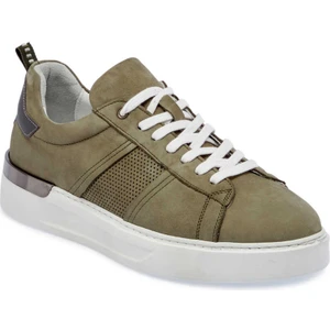 Yeşil Hakiki Nubuk Deri Erkek Sneaker - E24I1AY56638-G98