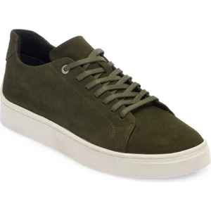 Yeşil Hakiki Nubuk Deri Erkek Sneaker - E24I1AY56745-G98