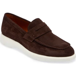 Kahve Hakiki Süet Deri Erkek Loafer - E24I1AY56785-B85