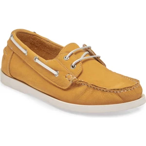 Sarı Hakiki Nubuk Deri Kadın Loafer - K24I1AY67386-P4Q