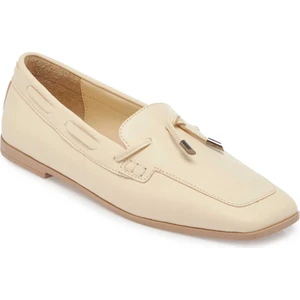 Bej Hakiki Deri Kadın Loafer - K24I1AY67450-A25