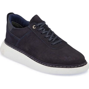 Lacivert Hakiki Nubuk Deri Erkek Sneaker - E24I1AY56821-C39