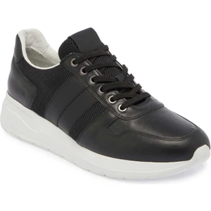 Siyah Deri-Tekstil Erkek Sneaker - E24I1AY56869-A64