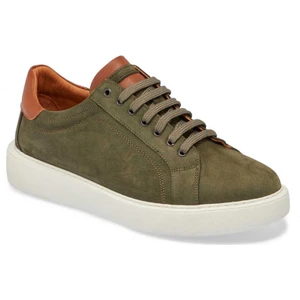 Yeşil Hakiki Deri Erkek Sneaker - E24I1AY56844-H48