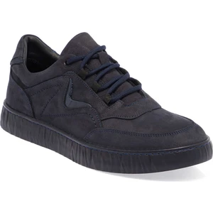 Lacivert Hakiki Nubuk Deri Erkek Sneaker - E24I1AY56900-C39